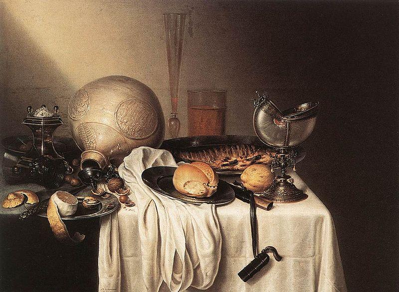 BOELEMA DE STOMME, Maerten Still-Life with a Bearded Man Crock and a Nautilus Shell oil painting image